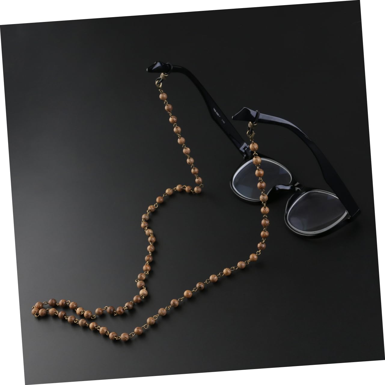 3piezas Cadena De Gafas De Madera Natural Perlas Soporte Para Gafas Diseño Elegante y Antideslizante Para Uso Diario y Decoración Personal