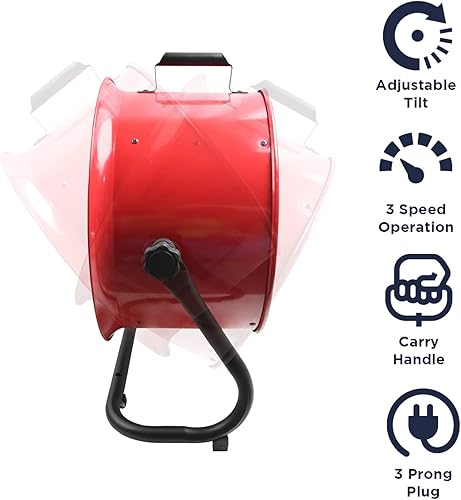 Miniatura 2 de MaxxAir HVFF16T RED UPS Ventilador de suelo 16 pulgadas alta velocidad UPS