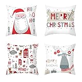 TOWSIX 4Pcs Christmas Pillow Covers