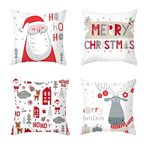 TOWSIX 4Pcs Christmas Pillow Covers