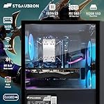 STGAubron Gaming PC Computer Desktop, Intel i7 Xeon E5 2.8G, Radeon RX 580 8G, 16G DDR4, 512G SSD, 600M WiFi, BT 5.0, RGB Fan x3, Windows 10 Home - Image 3