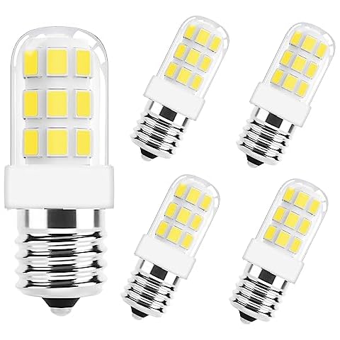ZSSXOLED [Pack of 5] New C7 E12 LED Bulb Salt Lamp Light Bulb 2W C7 Replacement Bulbs for 15-20 Watt Himalayan Salt Lamps, E12 Candelabra Base LED Night Light Bulb, Chandeliers Light, White 6000K Cover
