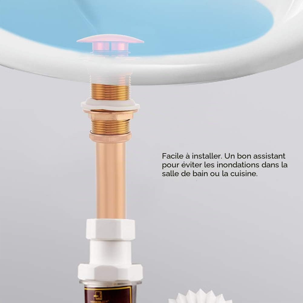 G1-1/4 "Bonde de Vidage Assemblage de Drain Escamotable en Laiton Évier de Vidange Bouchon de Vidange Robinet de Salle de Bain Drain sans Trop-Plein (Rose Gold)