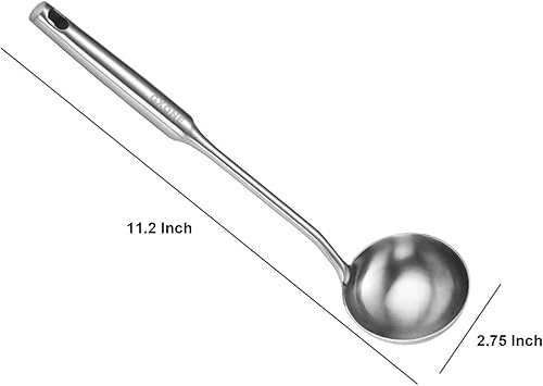 Miniatura 2 de Soup Spoon Ladle,304 Stainless Steel Cooking Spoon Kitchen Tool For Wok With Hollow Handle, Silver/13.9Inch