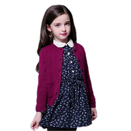 Girls Autumn Winter Sweater Long Sleeve Solid Cardigan2