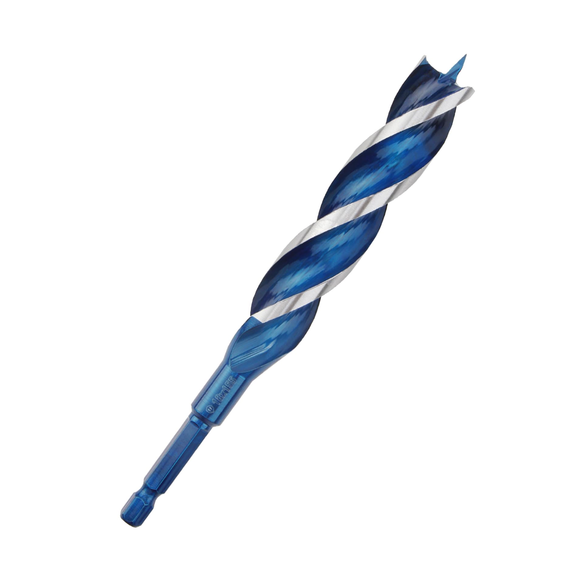 KEWAYOWoodworking Drill Bit, 18mm Three-Slot Four-Edge Auger Drill Bit, Hex Shank Woodworking Twist Drill, for Door Lock Wood Slotting Tool