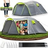 Campela 3 4 Personen Zelt wasserdicht 3000mm mit Vorzelt & Moskitonetz – Campingzelt Familienzelt...