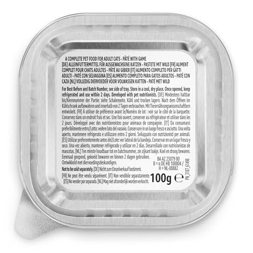 by Amazon Nassfutter für Katzen, Pastete mit Wild, 100g, 16er-Pack