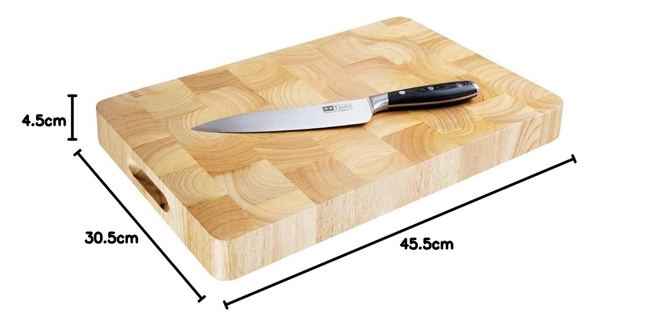 Vogue Tagliere rettangolare in legno per uso alimentare e vassoio da portata, medio, superficie antibatterica naturale, dimensioni: 45 x 455 x 305 mm (altezza x larghezza x lunghezza), C459