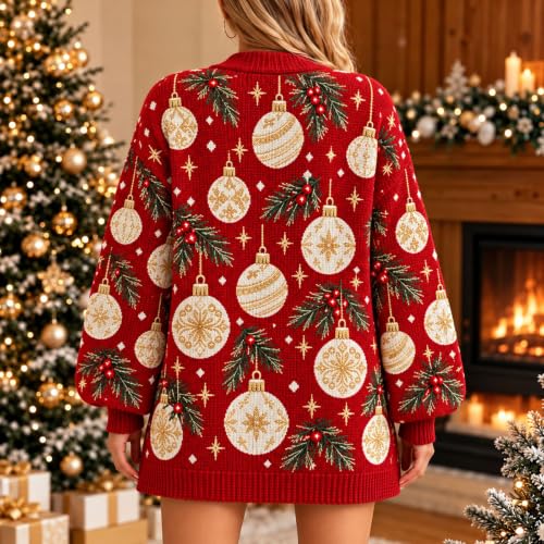 Christmas Cardigan for Women Santa Claus Reindeer Snowflake Graphic Sweater - image 5