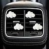 4 Pcs Cloud Air Vent Clips, Cute Air Fresheners Vents Clips Funny Car Diffuser Vent Clips Cars Interior Decor Charm Car Accessories Cars Decoration for Women Automobile Aroma Diffusers (White) #3