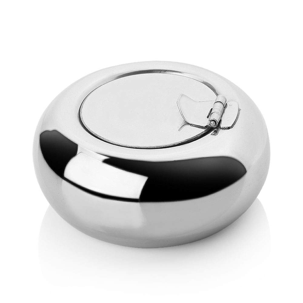 ZA Stainless Steel Modern Tabletop Ashtray with Lid, Desktop Smoking Ash Tray for Home Office, Cigarette Ashtray for Indoor or Outdoor Use, Ash Holder for Smokers, Good gift for Father's Day
