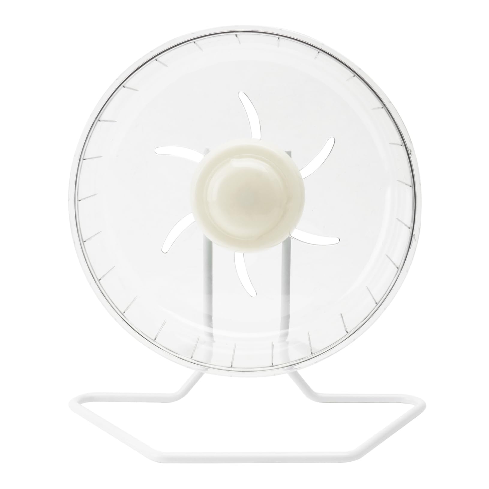 Ruota Silenziosa per Criceti in Plastica e Ferro Bianco | Piccoli Animali e Gerbilli, Forma a Ruota, Accessorio per Gioco e Movimento Domestico