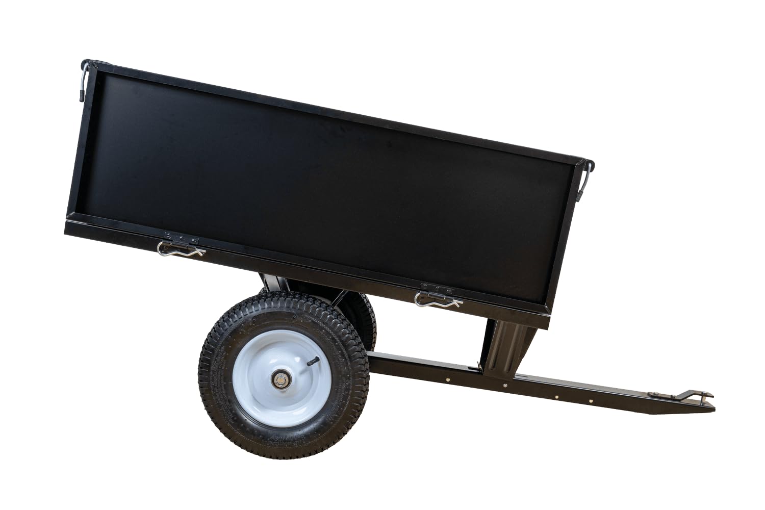 UNITRAILER Remolque de jardín basculante 225 kg para Tractor y Quad | Estructura de acero resistente, ruedas extraíbles y ruedas todoterreno. Ideal para transportar madera, tierra y heno.