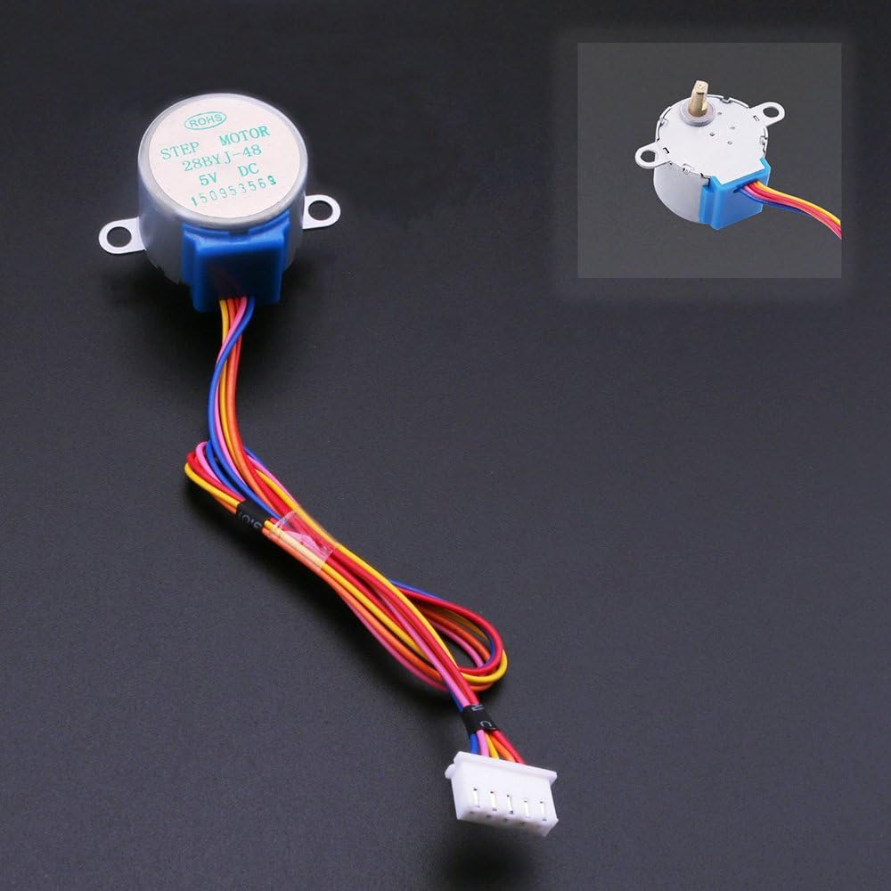 ELEGOO Zestaw 5 silników krokowych 5 V 28BYJ-48 ULN2003 i 5 płytek sterownika ULN2003 do Arduino