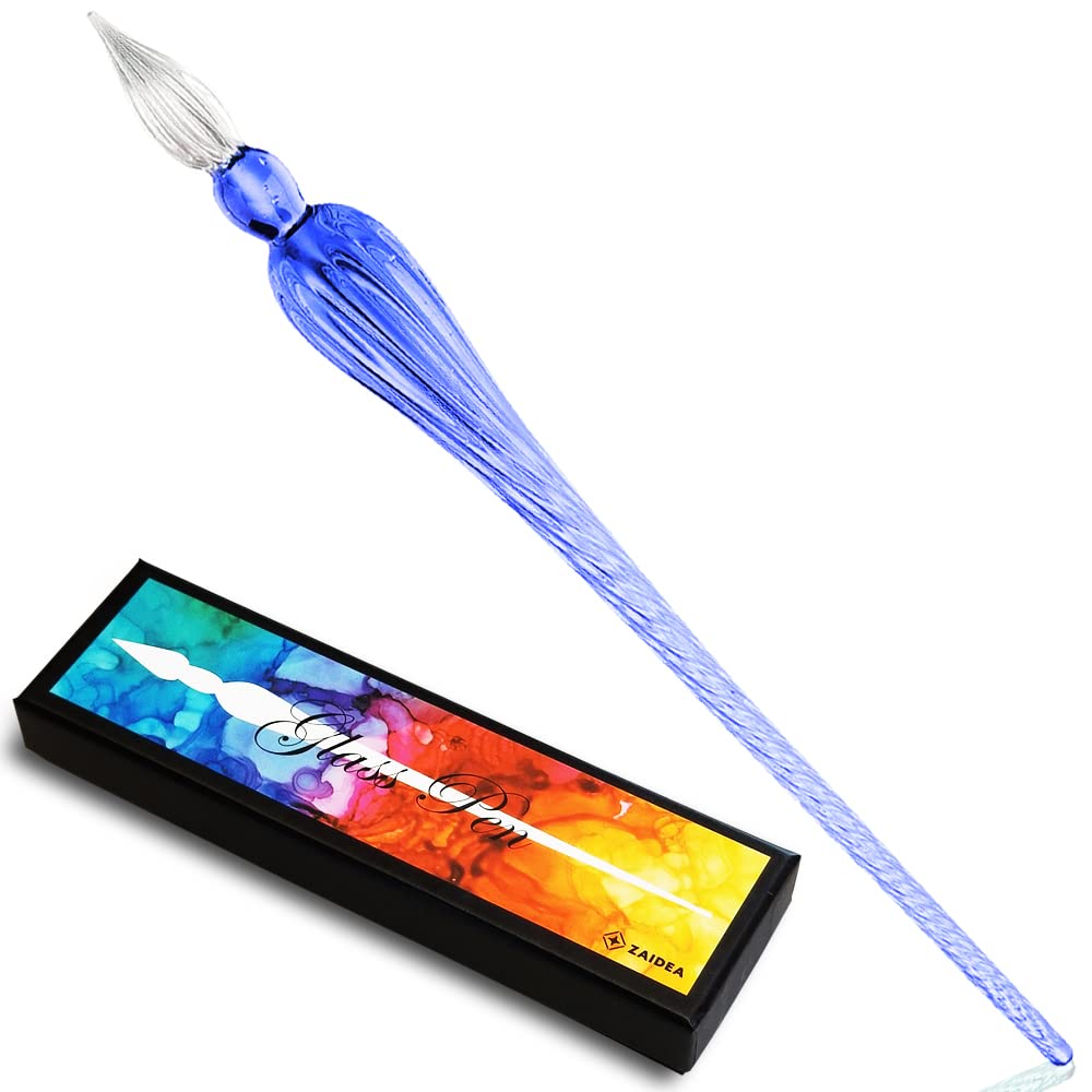 Amazon | ZAIDEA ガラスペン ディップペン つけペン インク付き ブルー