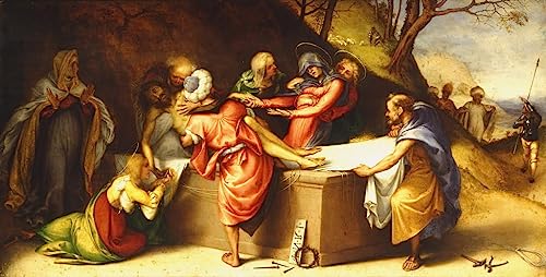 Toile la mise au tombeau du Christ 60x90cm pour habiller un mur vide