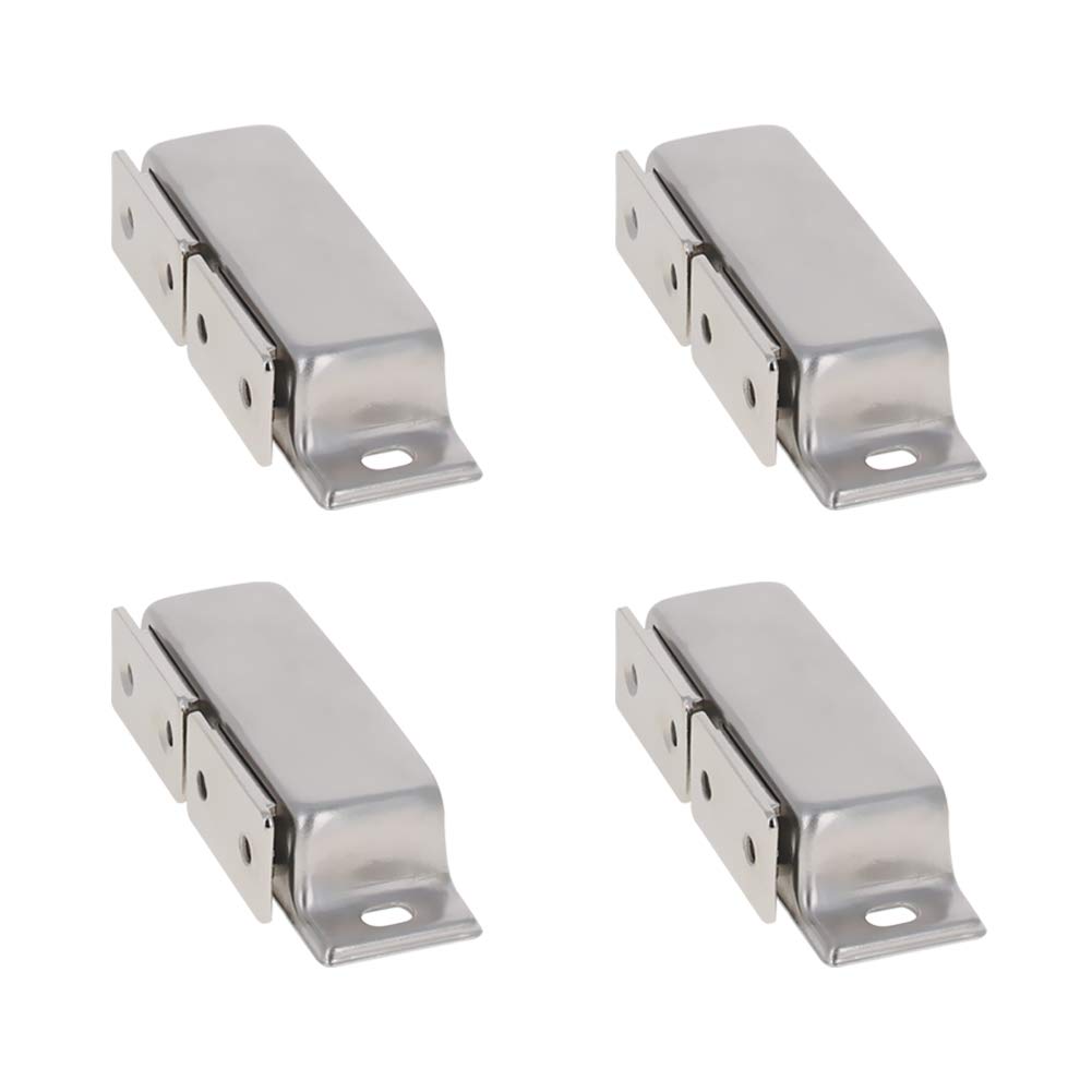 MroMax Door Magnetic Catch, High Magnetic Stainless Steel Heavy-duty Catch Latch with Double Suction Film 86mm/3.38" 4Pcs