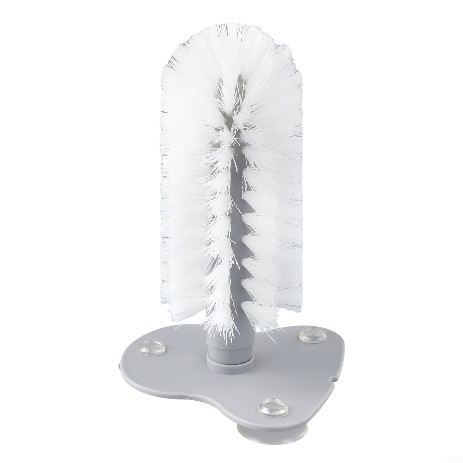Gdfnmogo Cepillos de vidrio, arandela de vasos de vidrio con ventosa para fregadero, limpiador de cerdas de fregadero, herramienta de limpieza de tazas de vidrio para montaje en pared (transparente)
