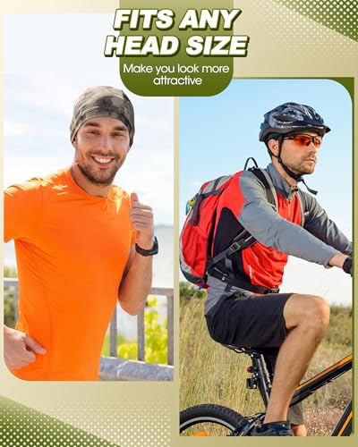 Image of 9 Pcs Cooling Skull Cap Camo Liner Sweat Wicking Lightweight Cycling Cap Running Hat for Men Women