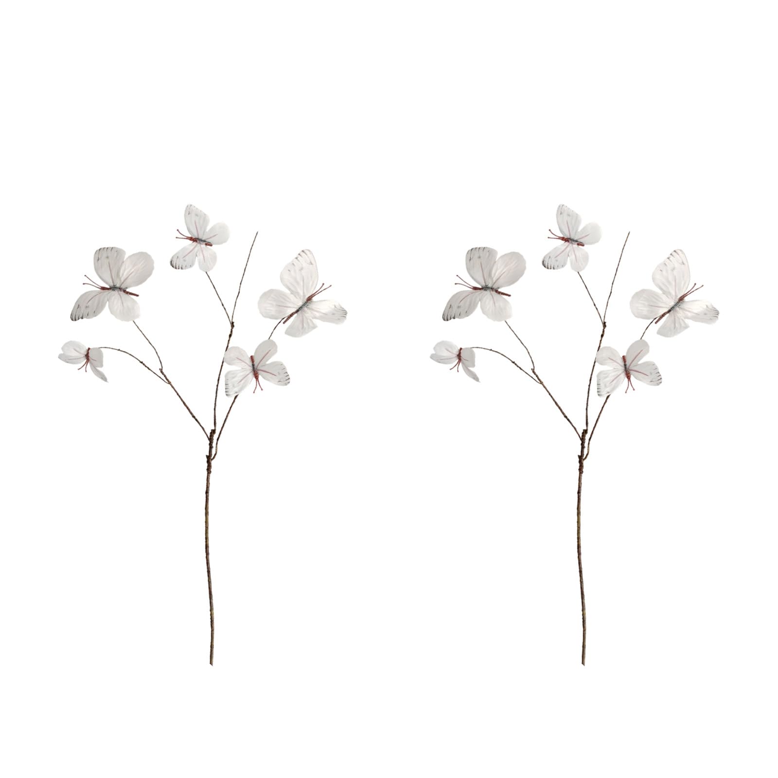 Tsophreniq Of 2 Artificial Butterfly Flowers Wedding Party Home Decoration Faux Branch for Indoor and Outdoor Arrangements Faux Flowers