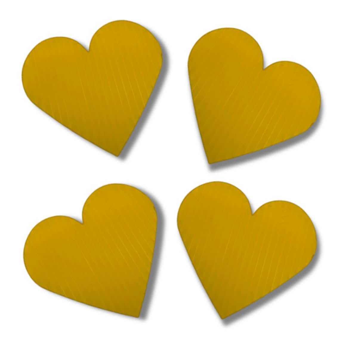 (10-Pack) Coroplast Mini Heart – 4mm Thick Corrugated Plastic – 4” Size – Multiple Colors Available (Yellow)