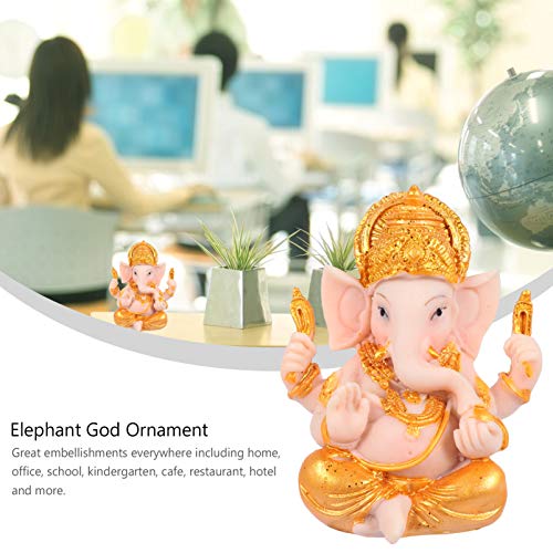 Hemoton Estátua de Deus Elefante Ganesha Indiano Ganesha Mesa Mesa Miniatura Modelo Artes Deus da Ri