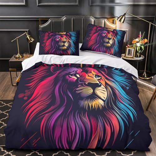 Housse de couette 260x220 lion en microfibre zippée ultra douce - 4