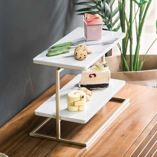 Espositore per torte in metallo, piatti rettangolari per cibo e dessert, ideale per buffet ed eventi