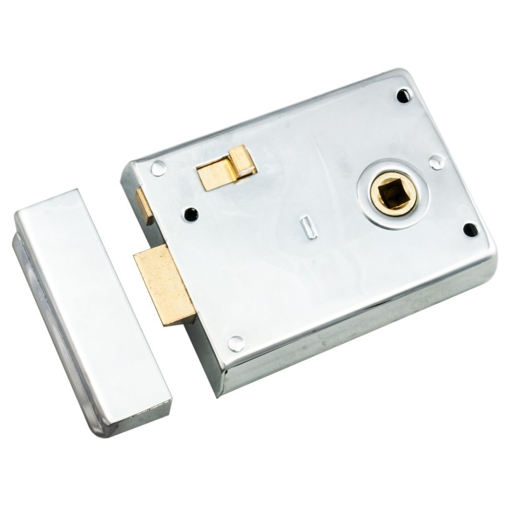 Carlisle Brass Chrome - Rle8043sc - Eurospec - Contract Rim Deadlock - 102 X 76Mm(4 X 3") - Rim Latch - Finish - Satin (Sc)