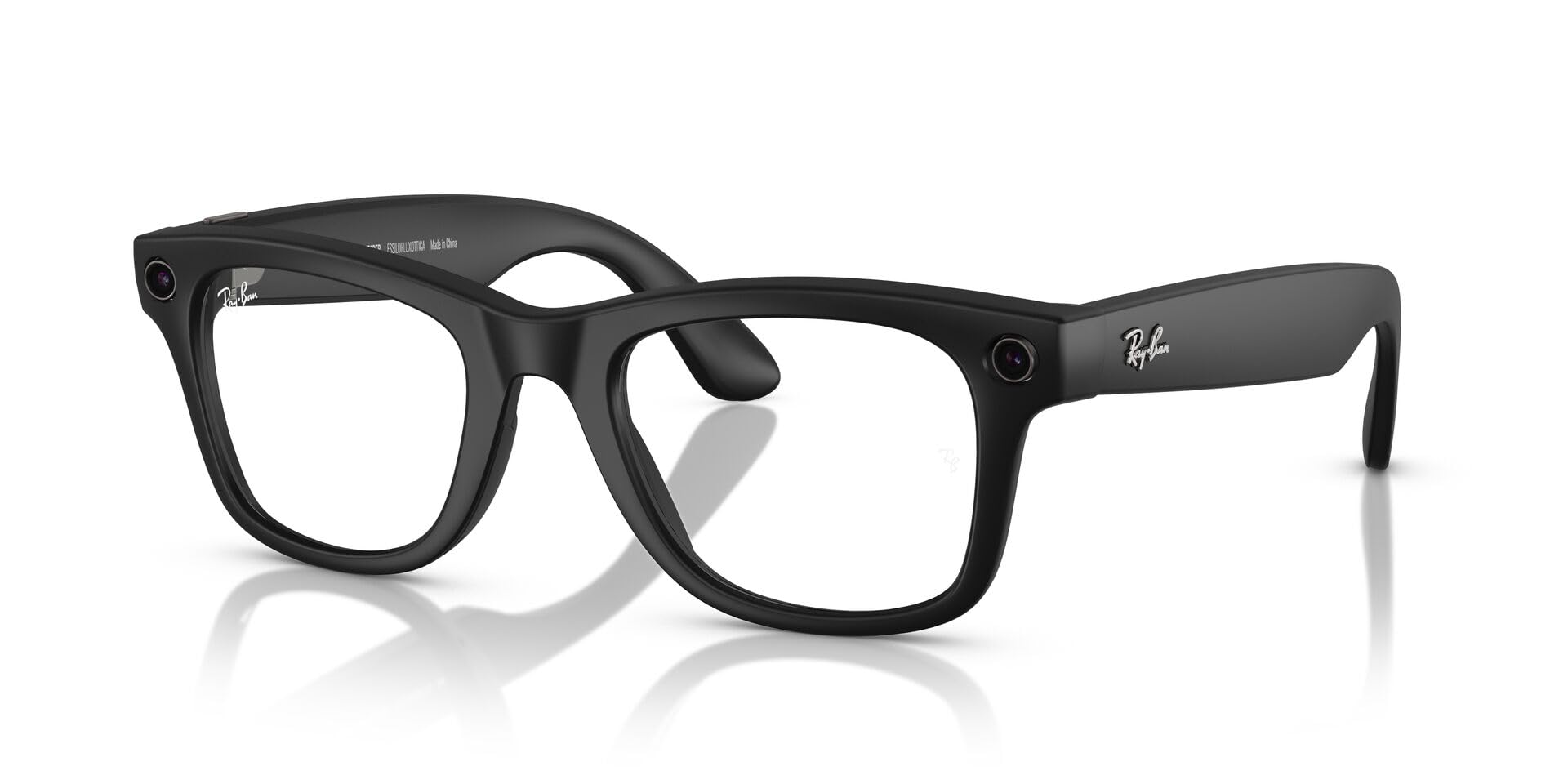 Ray-Ban| Meta Wayfarer Medium Regular fit for Unisex Clear/Graphite Green Lens Matte Black colour Frame - 0RW4006601S1M50