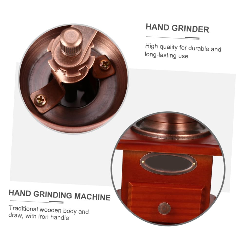 Abaodam Molinillo y Funcional Diseño Tradicional para Moler Granos Manual Cono Cerámico y Cuerpo de Madera Obsequio de Navidad de Café en Casa