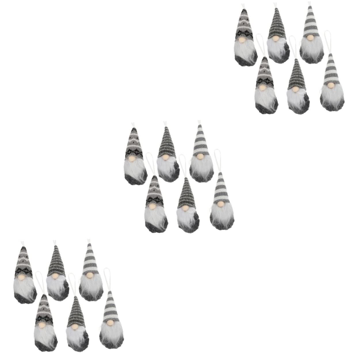 Toyvian 18stücke Niedliche Rudolph GNOME Strickdesign Dolls Für Weihnachtsbaum Dekoration Kreative Festliche Wohnaccessoires