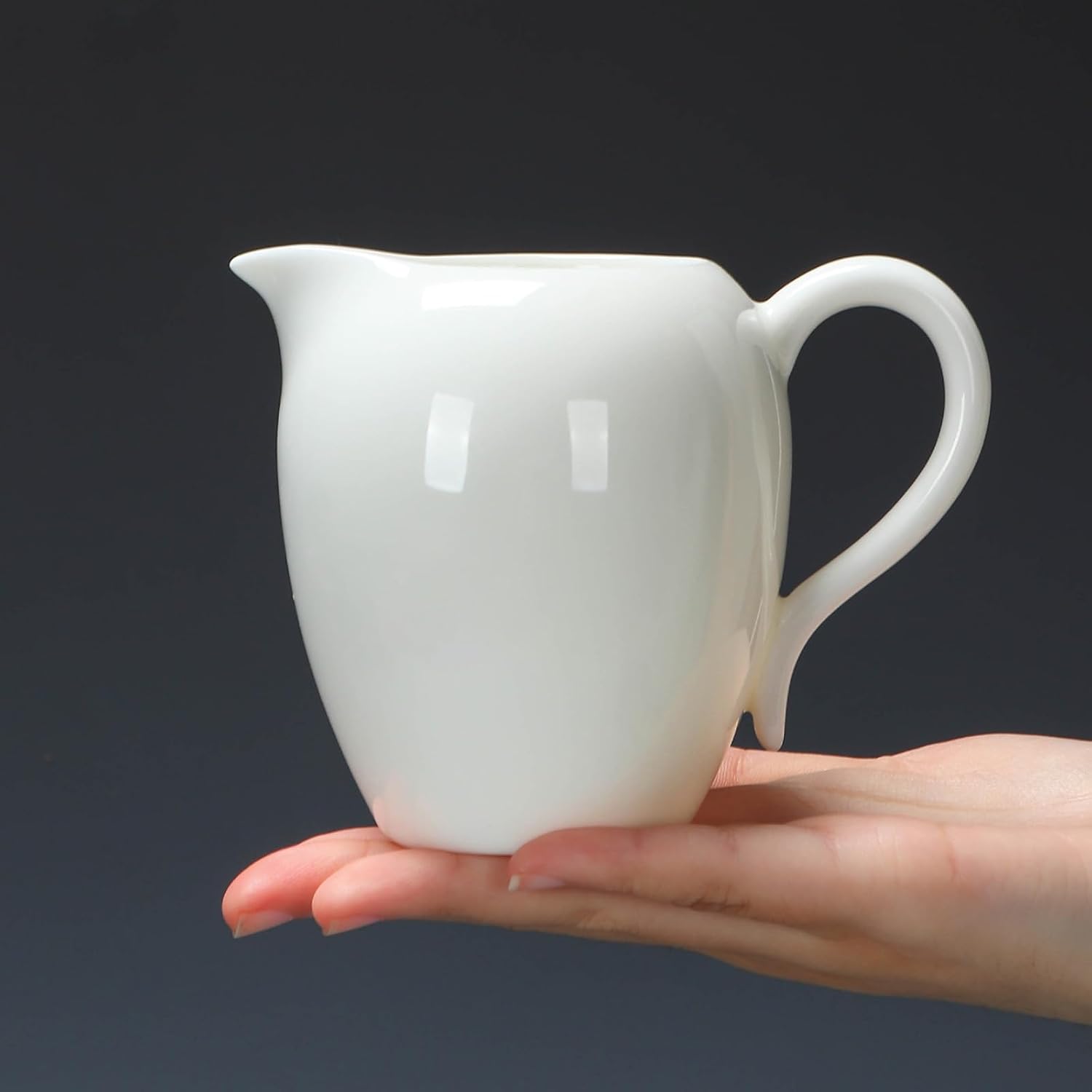 Mutton-fat Jade Fairness Cup White Porcelain, 230ml 7.7oz, Tea Pitcher Tea Ceremony