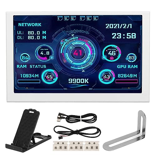 Image of 5 Inch Computer Temperature Monitor - PC Sensor Display for CPU, RAM, HDD Data - USB Mini Secondary Screen Compatible with Windows
