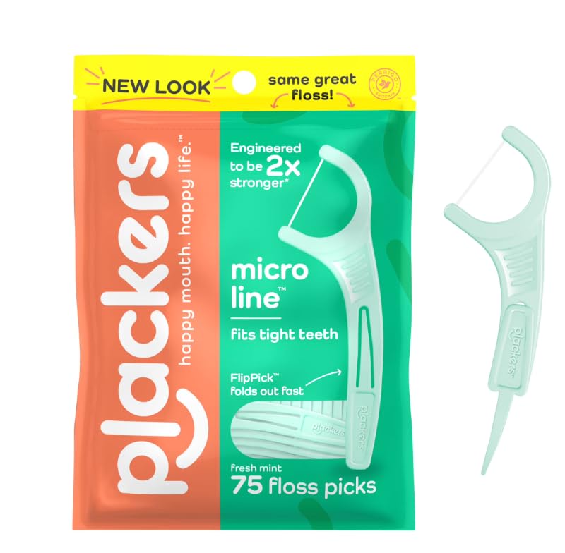 Plackerrs Micro Mint Dental Floss Picks 75 Count Pack 1
