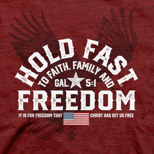 It is for Freedom That Christ Has Set Us Free Gal. 5:1 Red Heather Cotton Men's T-Shirt2