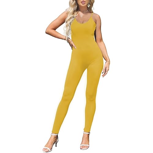 Amilia Womens Spaghetti Strap Bodycon Tank One Piece Jumpsuits Rompers Playsuit