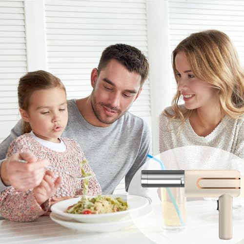 Pasta Machine Pasta Maker, 5-in-1 Cordless Noodle Maker Handheld with Power Indicator, Portable Stainless Pasta Machine Automatic Spaghetti Maker for Kitchen Homemade Pasta, Beige. - Image 7