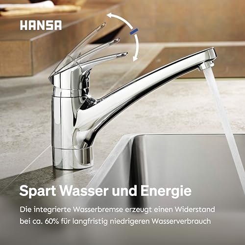 HANSA Steuerpatrone 4.8 ECO I Wassersparende Keramikkartusche für Einhebelmischer mit Wasserbremse I Für Küchen- & Badarmatur I Kartusche mit einstellbarem Temperaturbegrenzer & Wassermengenbegrenzer