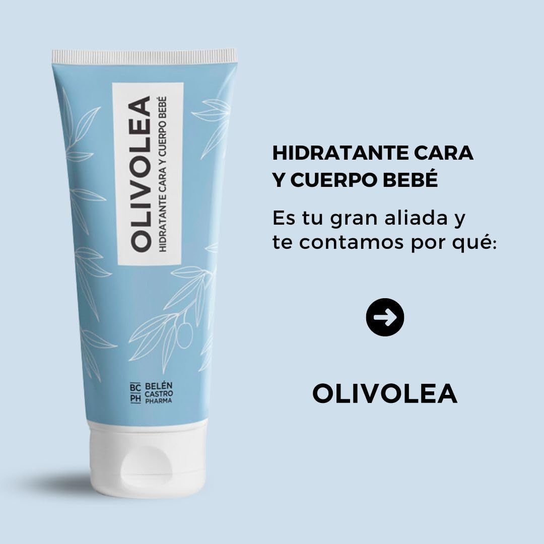 OLIVOLEA Crema Hidratante Bebé Cara y Cuerpo, para Piel Sensible y Atópica, Protege y Calma, Ingredientes Naturales, Ideal para Recién Nacidos, 200 ml