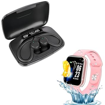 Drumstone C730 Wireless Bluetooth Earbud, Crystal Clear Quality Audio Earbud and Fitness Band Smart Watch, Heart Rate and Activity Tracker Stylish Watch