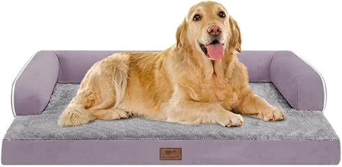 Miniatura 50 de Cama ortopédica extra grande para perros impermeable: cama de espuma viscoelástica para perros XL y extra grandes, sofá sofá, lavable con funda Azul