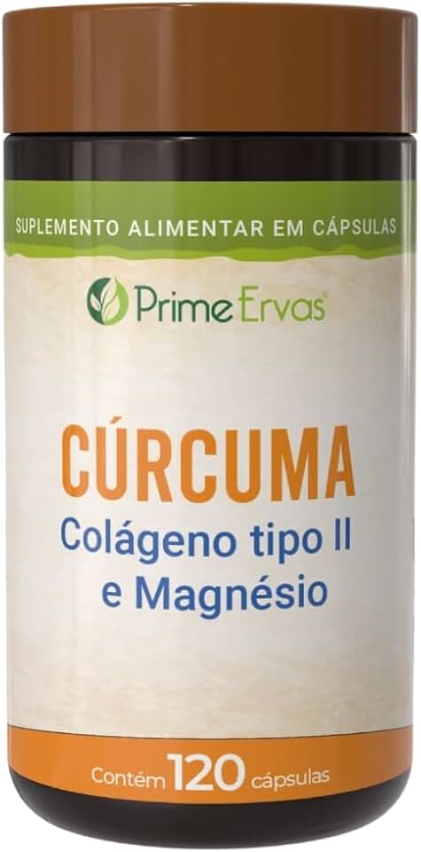 Cúrcuma Com Colágeno Tipo 2 e Magnésio 120 Cápsulas Prime Ervas