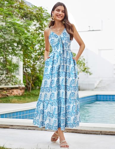 Image of GRACE KARIN Womens Summer Floral Maxi Dresses 2026 Long Flowy Boho Dress Beach Vacation Sundresses Casual Clothes with Pocket