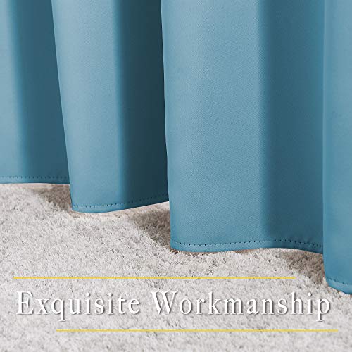 Image of NICETOWN Bedroom Blackout Curtains and Drapes - Window Treatment Thermal Insulated Solid Grommet Blackout Draperies for Living Room (Set of 2 Panels, 52 by 95 Inch, Teal Blue)