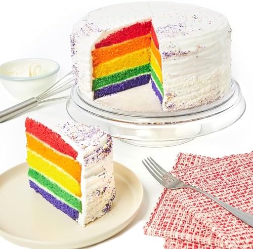 David's Cookies Rainbow Layer Cake 10" - Pre-sliced 14 pcs. Fresh Gourmet Dessert With 5 Bright and Colorful Layers, Great For Sharing and Ideal Gift for Women, Men and Kids For All Celebrations
