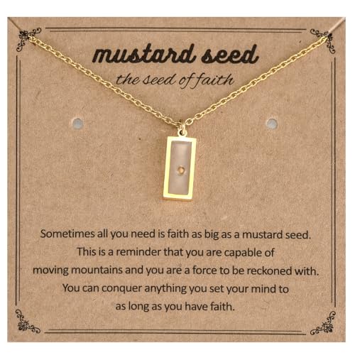 HUTIMY Mustard Seed Gifts for Women Faith Birthday Jewelry Christian Inspiration Mustard Seed Necklace
