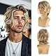 Beweig Männer kurze blonde Perücke natürliche lockige flauschige Haare Perücke synthetische Cosplay Ersatz Perücke für Männer