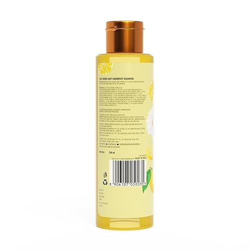 Miniatura 9 de Just Herbs Champú anticaspa con proteína de soja orgánica con neem, hibscus y lecitina para todo tipo de cabello, sin sulfatos ni parabenos, 6.8 fl